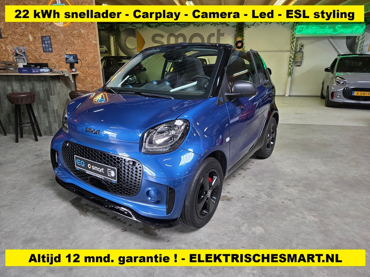 Smart Fortwo cabrio EQ Comfort 18 kWh, Automaat, Gebruikt, Huisgarantie, Stoelverwarming