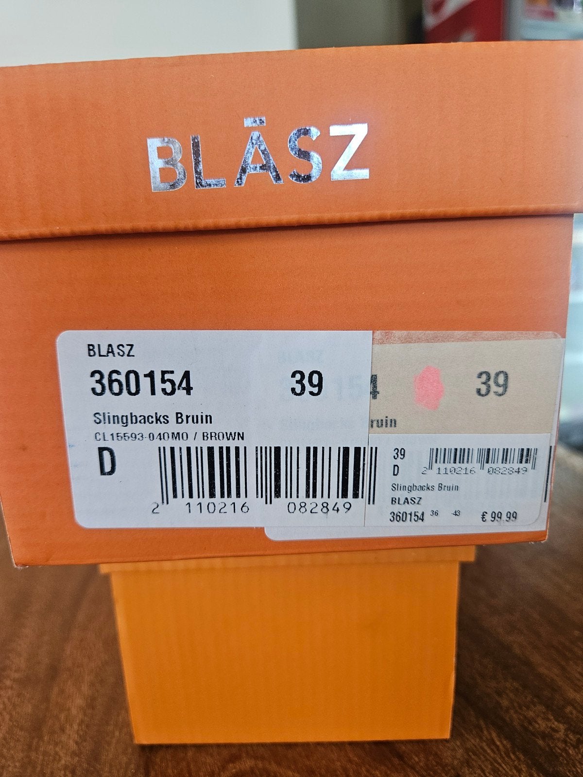 Blasz Slingbacks Bruin Maat 39 - Nieuw in doos, Ophalen of Verzenden