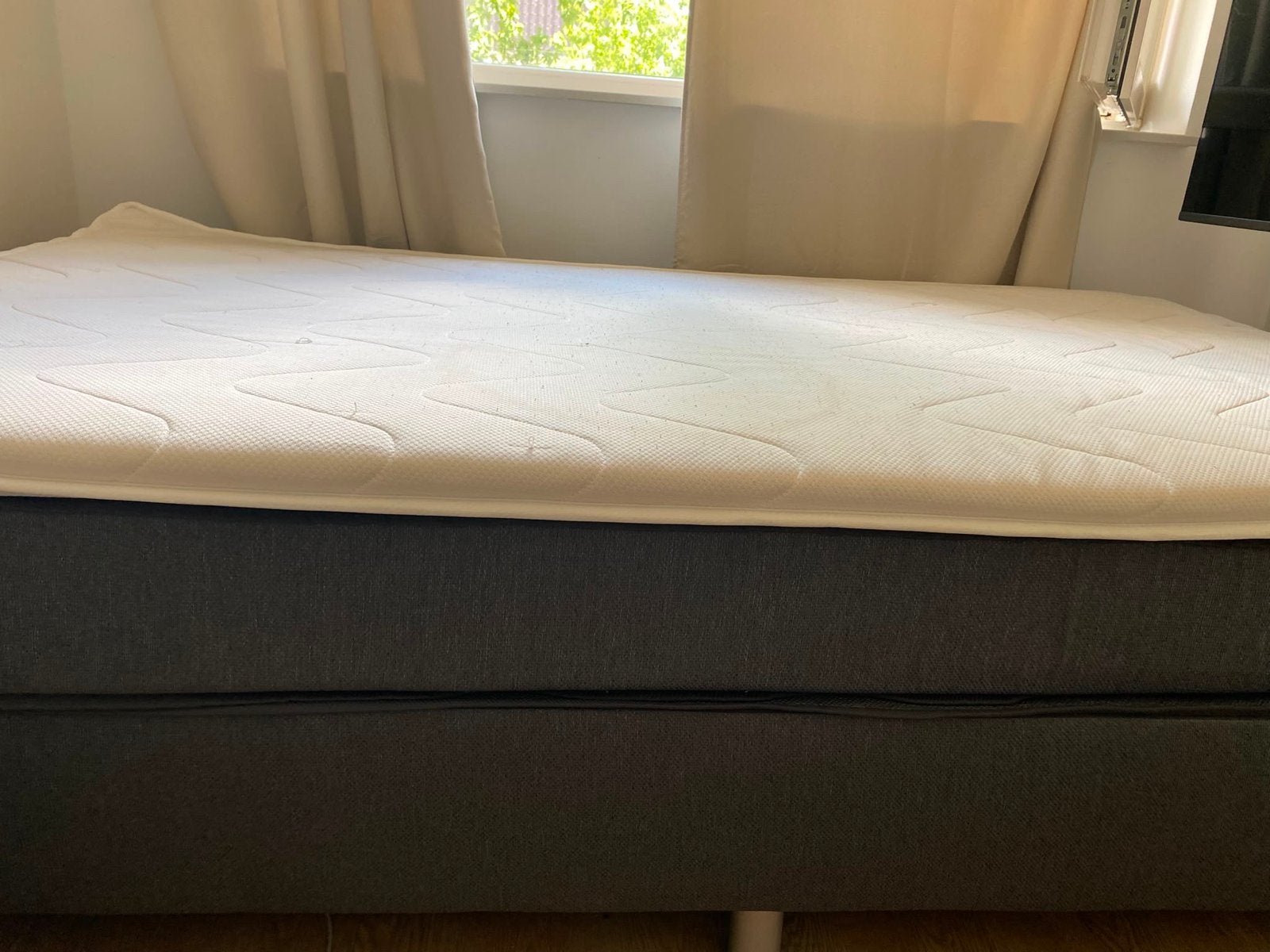 Boxspring 120 zgan, Ophalen, Beige, Tweepersoons, Zo goed als nieuw