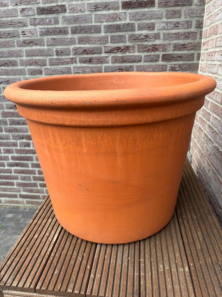 Hele Grote Magnifieke Toscaanse Terracotta Bloempot, Tuin en Terras, Bloempotten, Ophalen, 40 cm of meer, Rond, Zo goed als nieuw