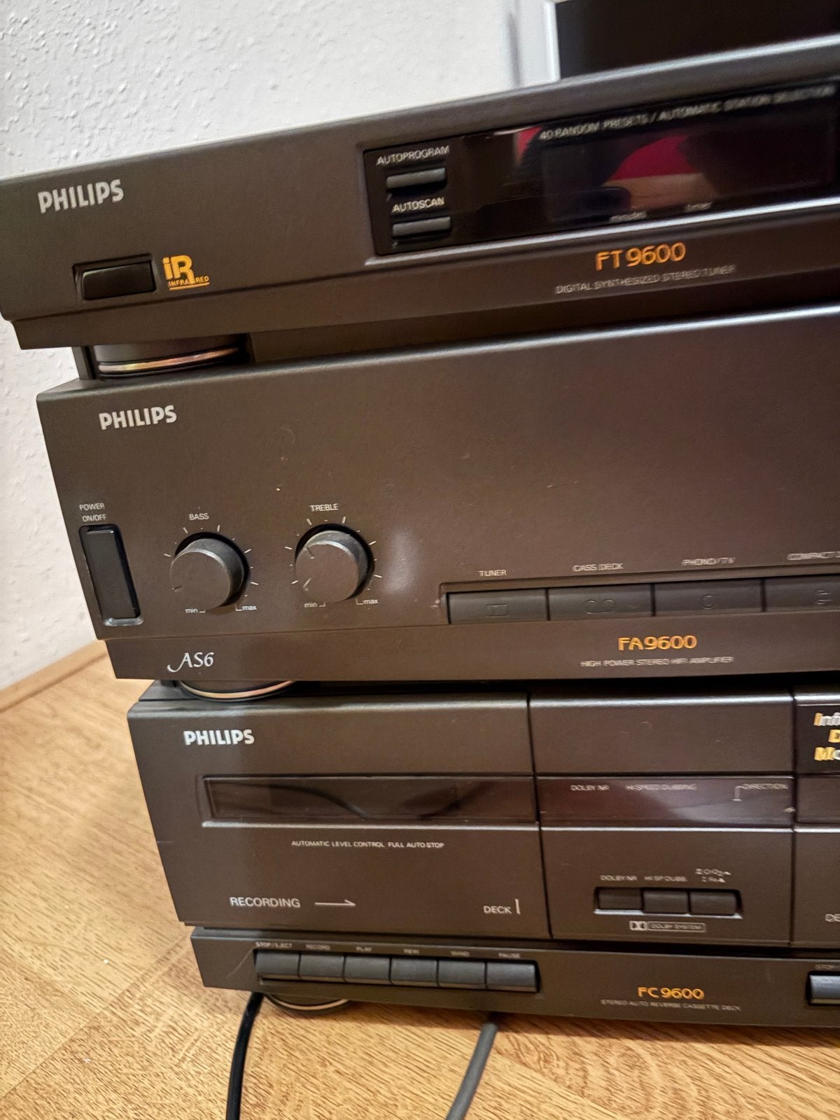 Philips FT9600 Tuner, FA9600 Versterker, FC9600 Cassettedeck, Ophalen, Philips, Gebruikt, Cassettedeck