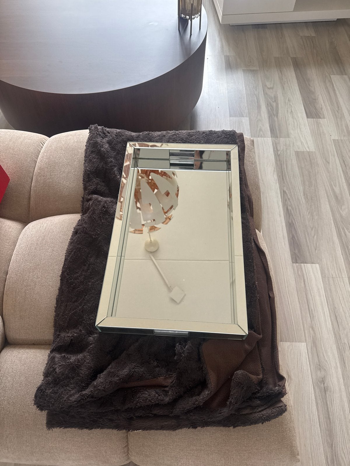 Decoratieve spiegel dienblad, Ophalen of Verzenden, Zo goed als nieuw, Minder dan 100 cm, Rechthoekig
