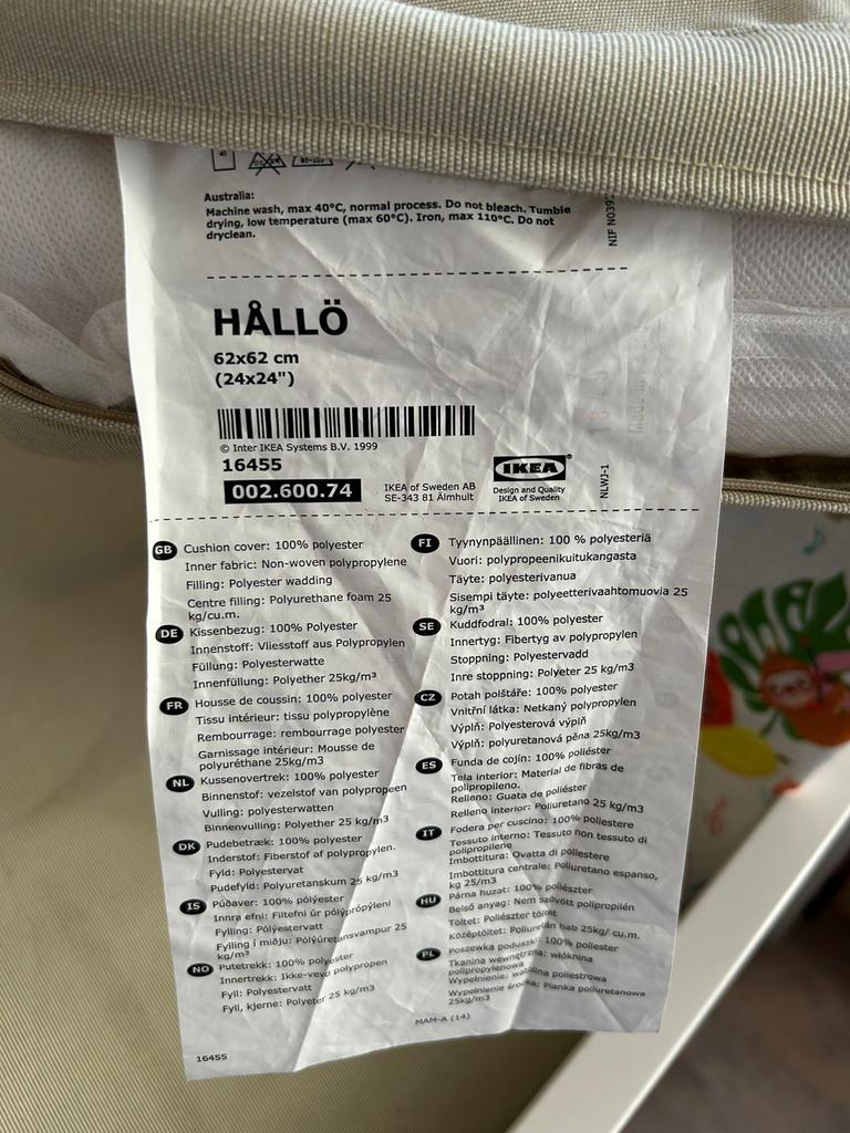 Ikea HÅLLÖ tuinkussen crème 62x62 cm, Tuin en Terras, Ophalen, Gebruikt