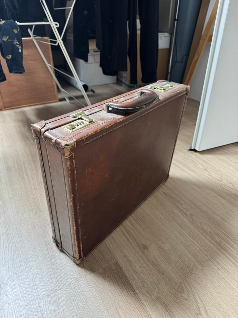 Vintage Claymore Koffer - Bruin Leer met Patina, Ophalen of Verzenden