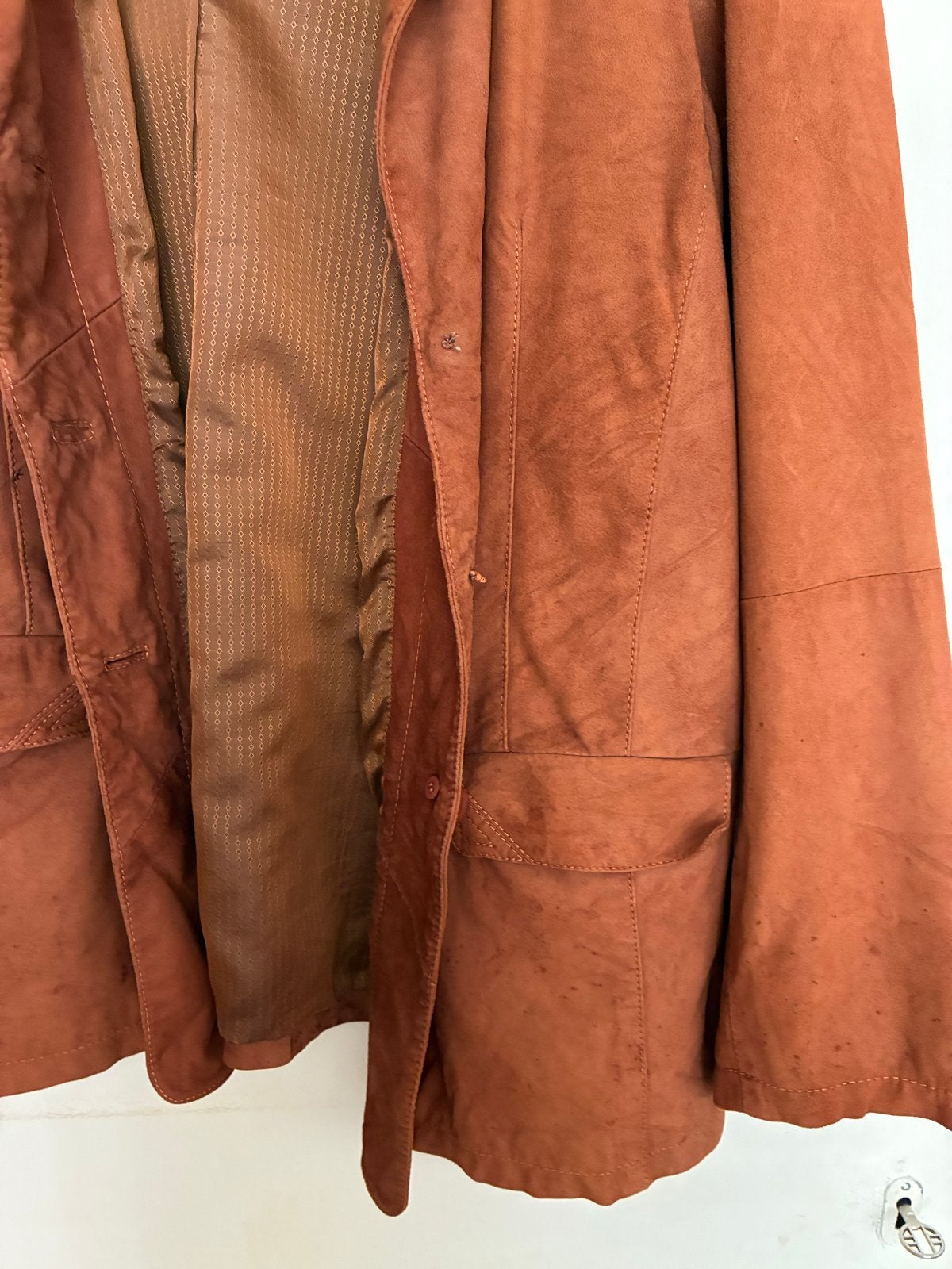 Suède look colbert maat 42 - Julia S. Roma, Bruin, Maat 42/44 (L), Ophalen of Verzenden, Jasje