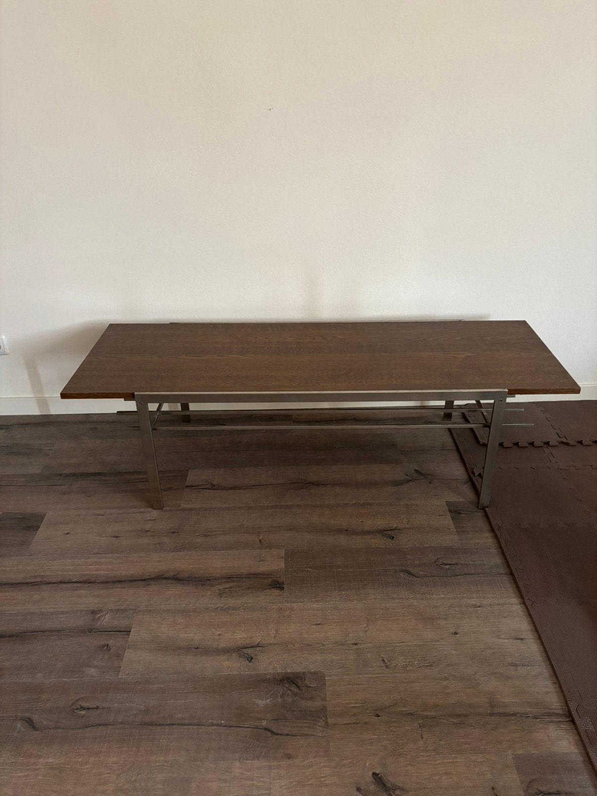 Modern design salontafel met RVS onderstel, Ophalen, 200 cm of meer, 50 tot 100 cm, Zo goed als nieuw