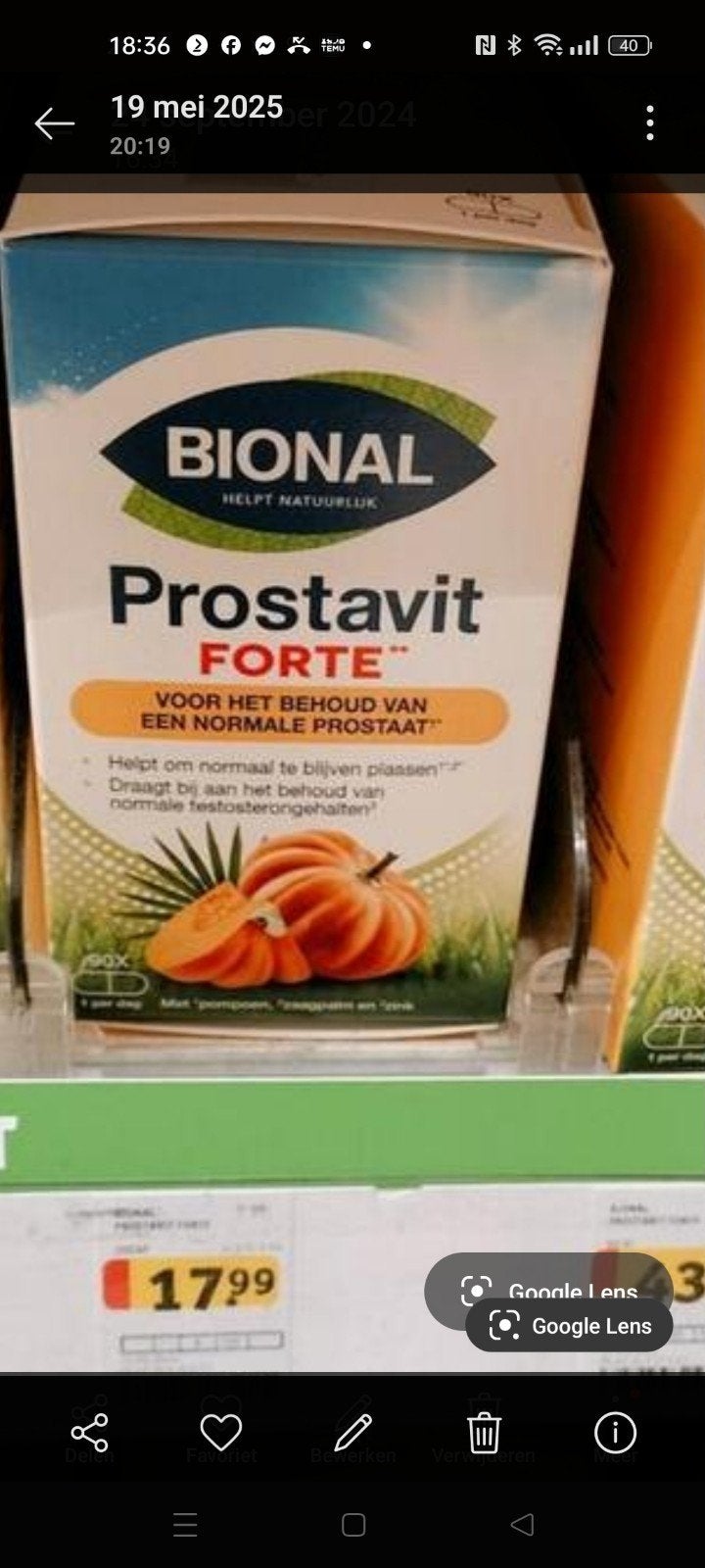 Bional Prostavit Forte voor gezonde prostaat (nieuw), Ophalen