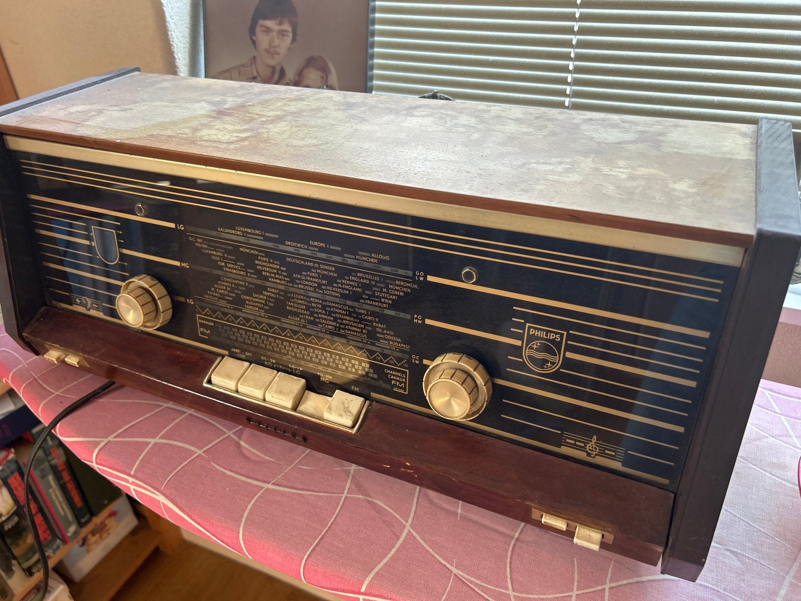 Vintage Philips buizenradio - Decoratief object, Ophalen, Gebruikt, Radio