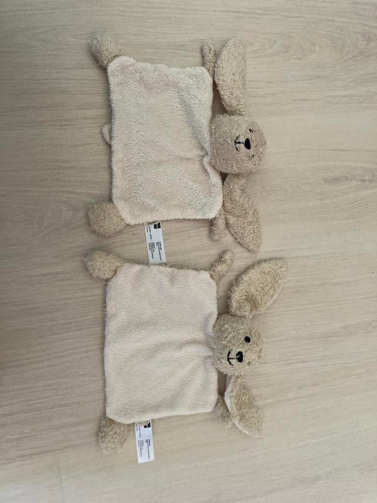 2x HEMA Konijn Knuffeldoekje - Zo goed als nieuw, Hema, Ophalen of Verzenden, Zo goed als nieuw, Wasbaar