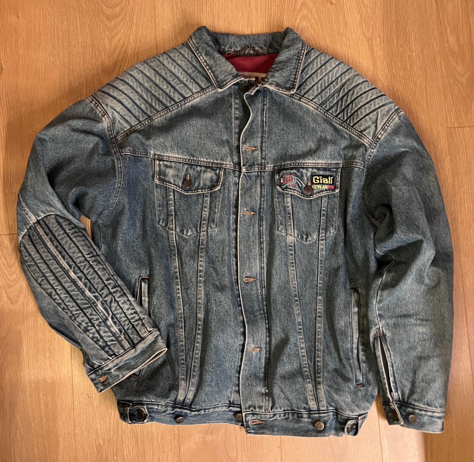 Giali jeans motorjack kevlar, Motoren, Ophalen of Verzenden, Tweedehands, Jas | textiel