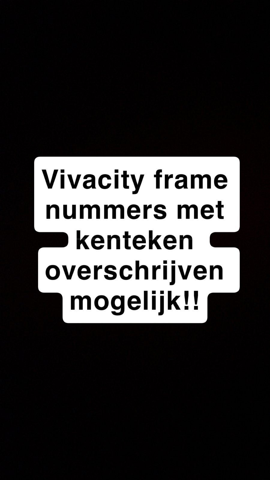 Vivacity framenummers met kenteken - overschrijven mogelijk!, Ophalen of Verzenden, Gebruikt, Frame, Peugeot