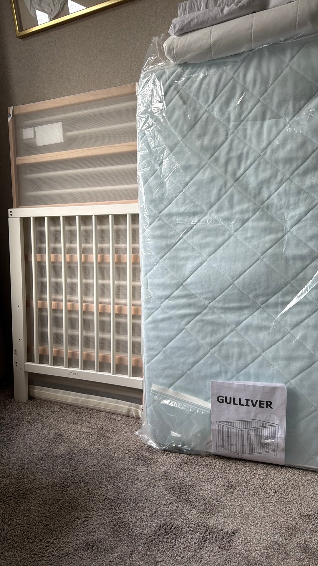 Ikea Gulliver babybedje incl matras en matras beschermer, Kinderen en Baby's, Kinderkamer | Bedden, Ophalen, Gebruikt, Minder dan 140 cm