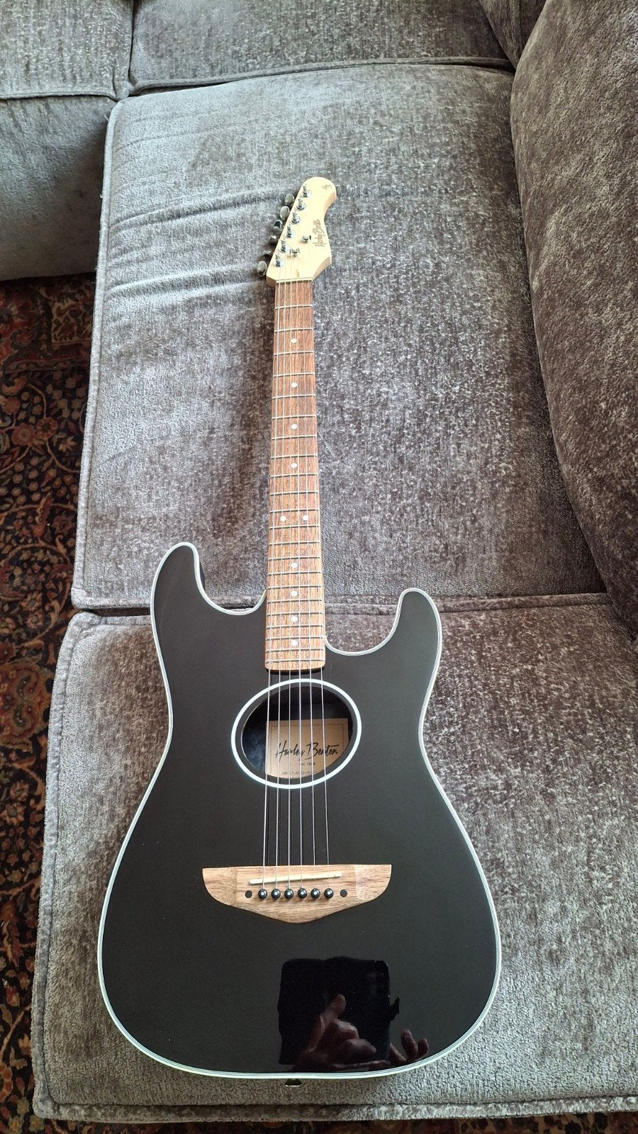 Harley Benton HB ST Acoustic Black met element, Ophalen, Nieuw, Western- of Steelstringgitaar