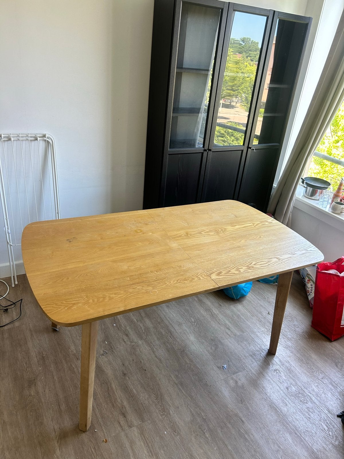 Gratis tafel ophalen - vandaag of morgen!, Gebruikt, 100 tot 150 cm, Vier personen, Rechthoekig