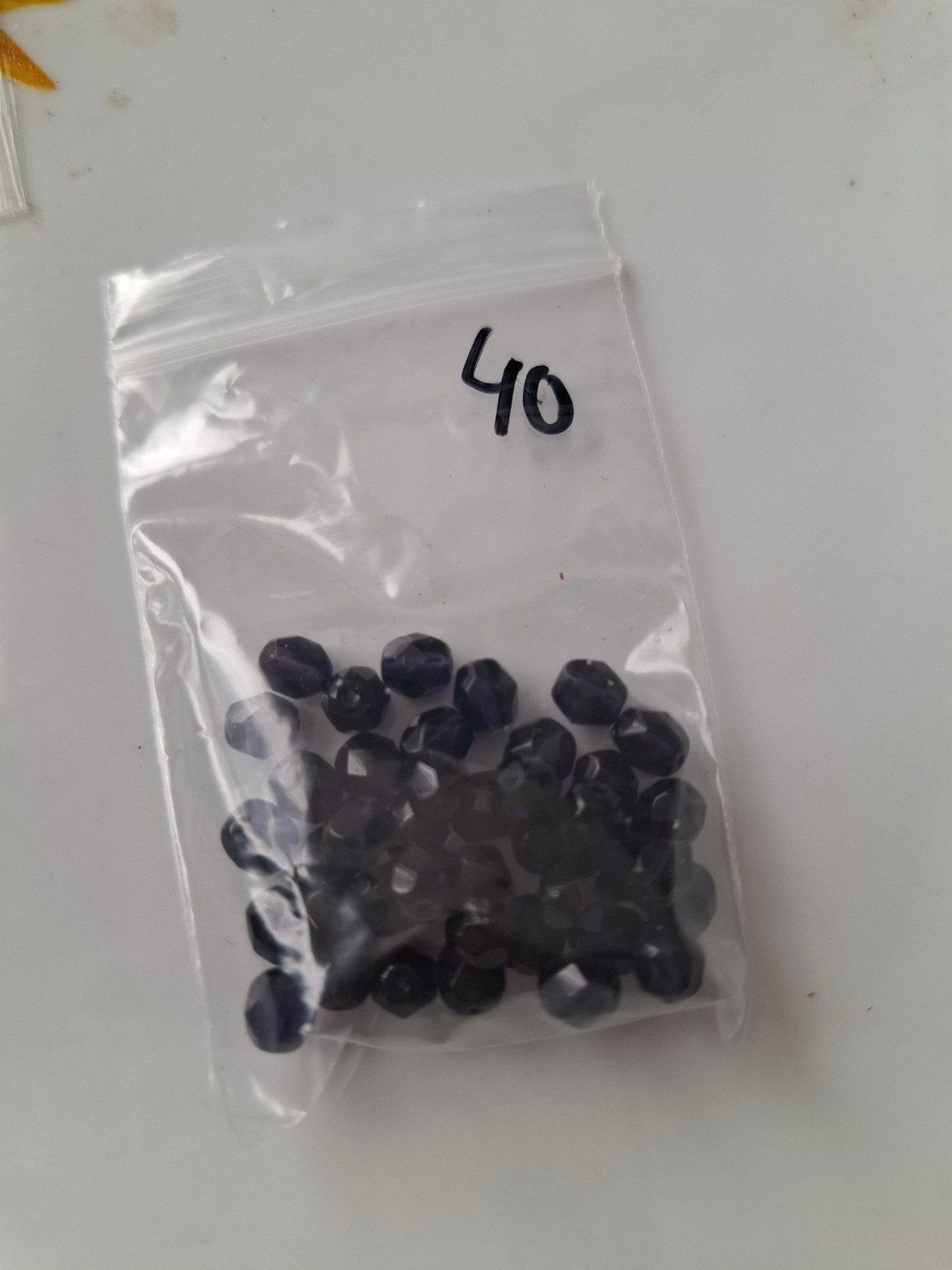 40 stuks 6 mm Tsjechische glaskralen paars kralen partij, Kraal, -, -, Nieuw