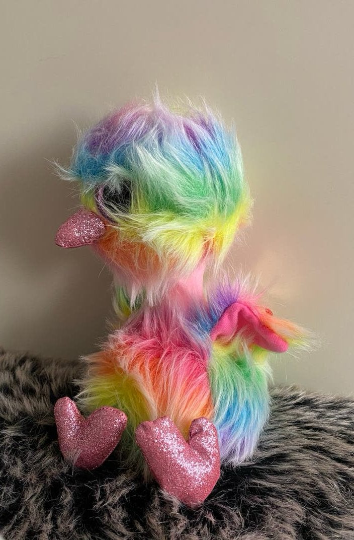 Kleurrijke struisvogel knuffel ty. 30 cm, Dieren en Toebehoren, Kattenspeelgoed, Verzenden, Zo goed als nieuw, Overig speelgoed