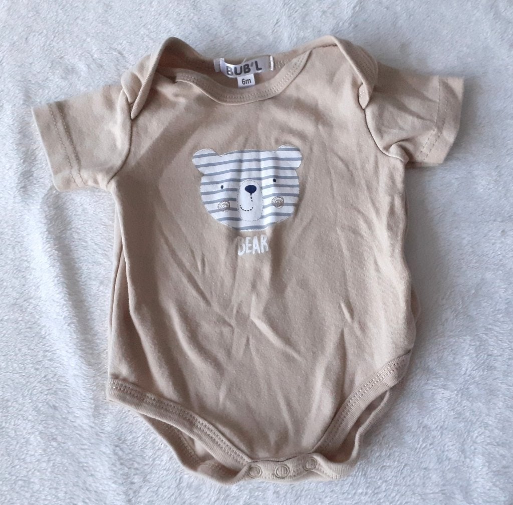 Baby rompertje beige beer Bub'l 6M, Ophalen of Verzenden, Nieuw, Jongetje of Meisje, Nacht- of Onderkleding