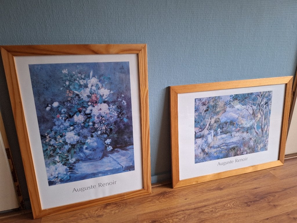 Twee wissellijsten met reproducties van Auguste Renoir, Ophalen of Verzenden, Zo goed als nieuw, Schilderij, 75 – 100