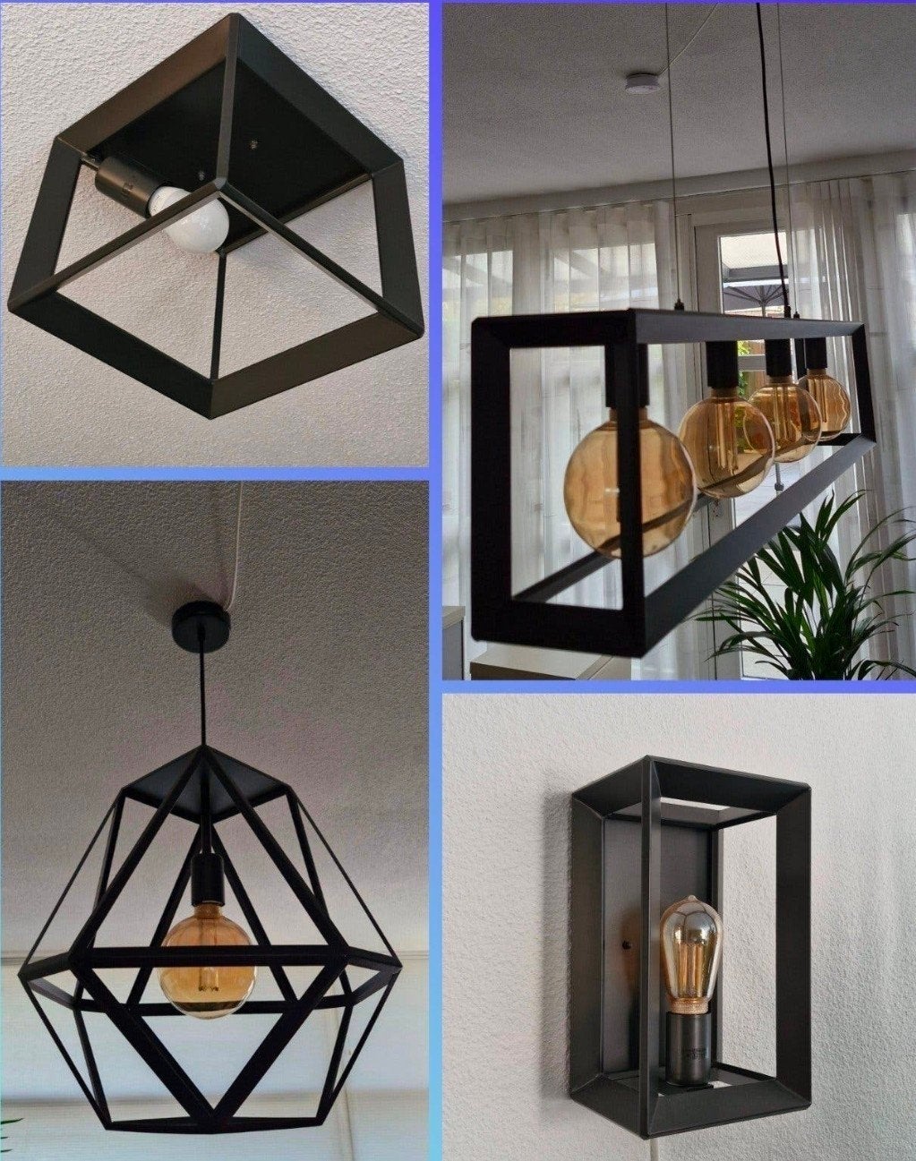 set 4 metalen lampen. mag ook los, Ophalen of Verzenden, Zo goed als nieuw, Industrieel