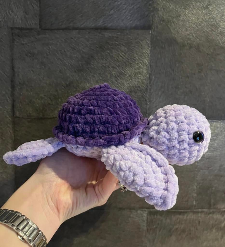 Gehaakte schildpad knuffel - paars, Paars, Handgemaakt, Overige typen, Nieuw