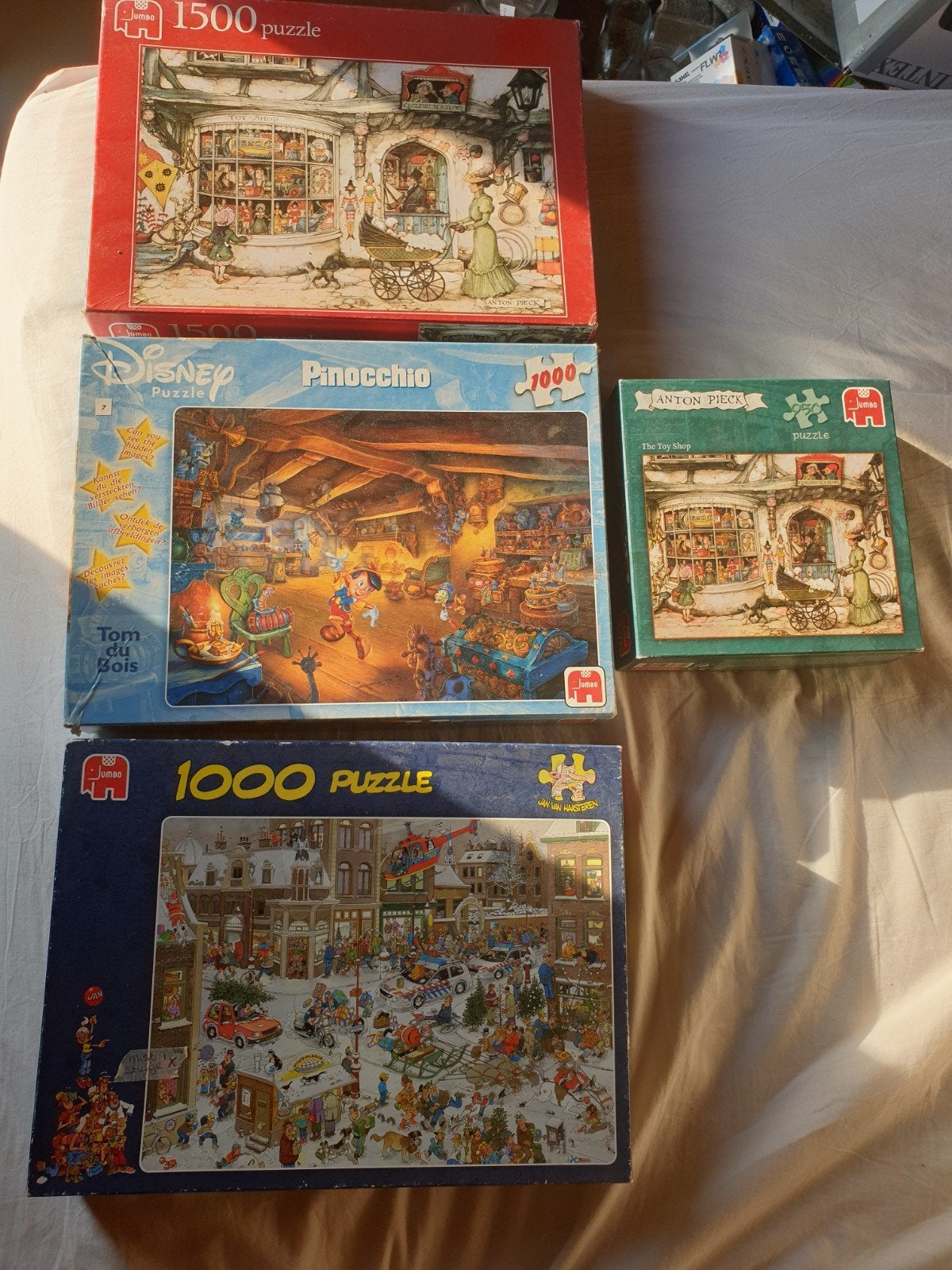 Puzzels 4 stuks van Haasteren, Anton Pieck, Ophalen, 500 t/m 1500 stukjes, Zo goed als nieuw