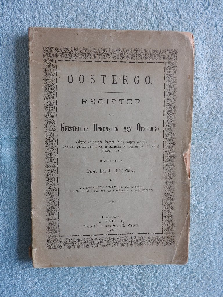 Oostergo - Register van de Geestelijke Opkomsten (1888), Boeken, Ophalen of Verzenden, Gelezen