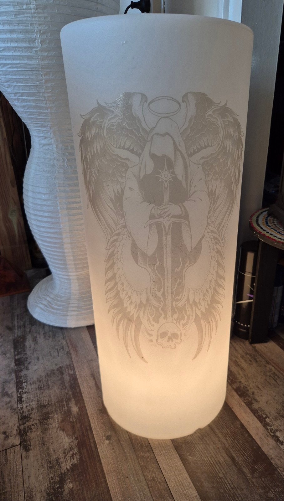 Moon Light Cylinder Lamp 75 cm - Buitenverlichting, Kunststof, Zo goed als nieuw, E27 (groot), Ophalen of Verzenden