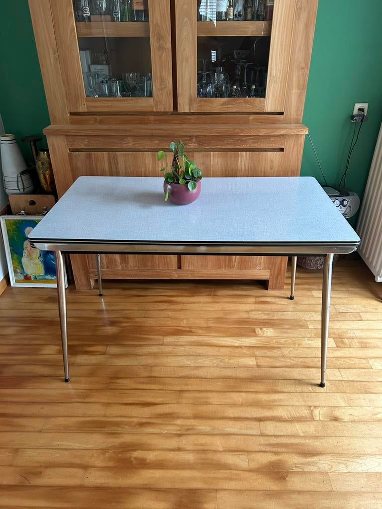 Vintage FORMICA uitschuifbare TAFEL, Ophalen, Gebruikt, 100 tot 150 cm, Overige materialen