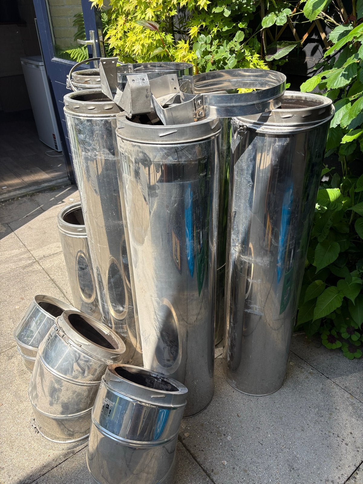 RVS dubbelwandige rookgasafvoerbuizen, Doe-het-zelf en Verbouw, Ophalen, Gebruikt, Overige typen, Minder dan 60 cm