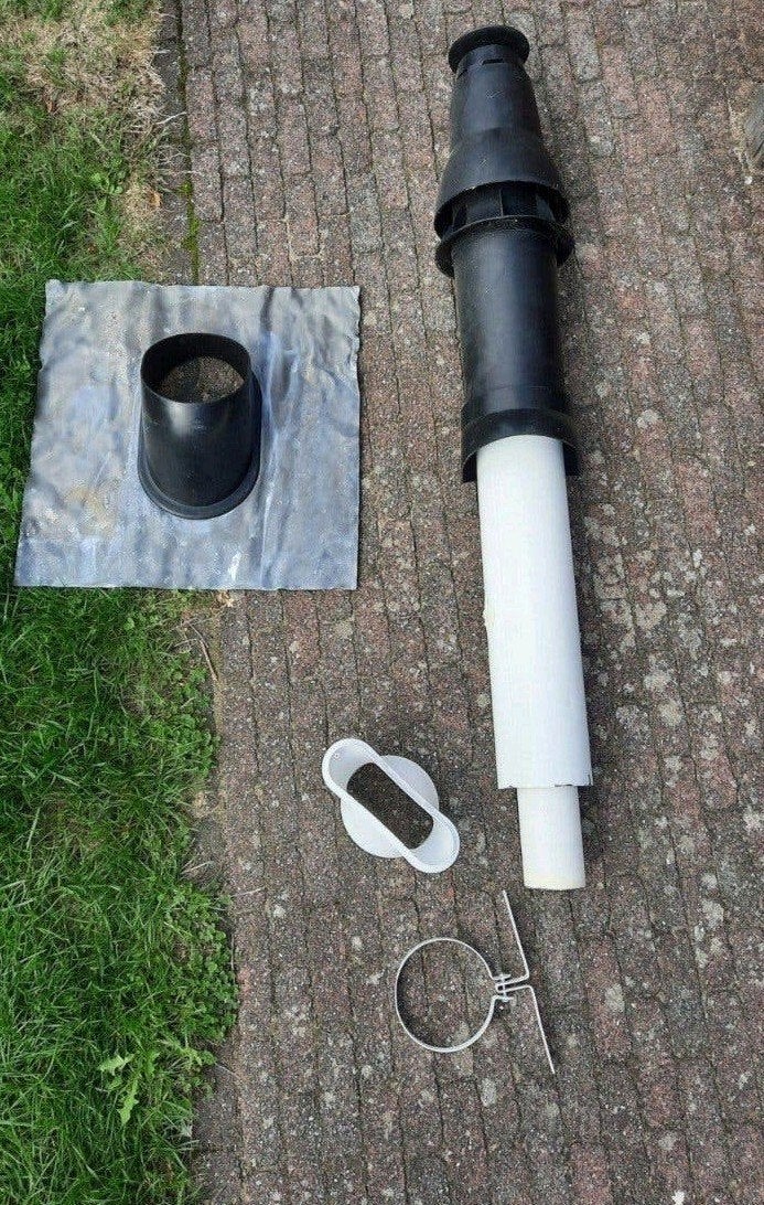 Dakdoorvoer 125mm met loodpan 80mm, Ophalen, Overige materialen, Overige typen, Nieuw