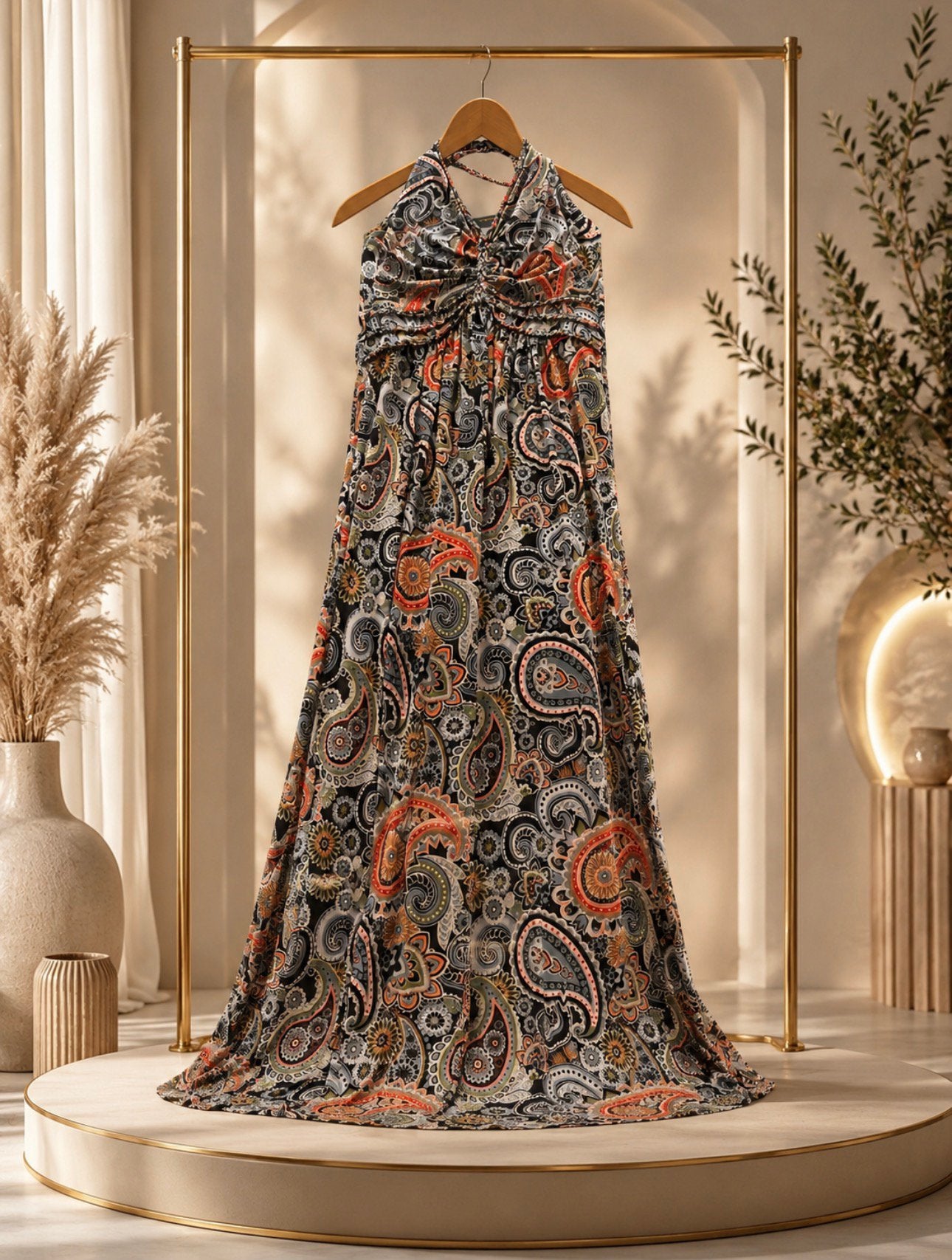 Nieuw lang zomerjurkje met paisley print, maat 38/40, Maat 38/40 (M), Nieuw, Onder de knie, Meerkleurig