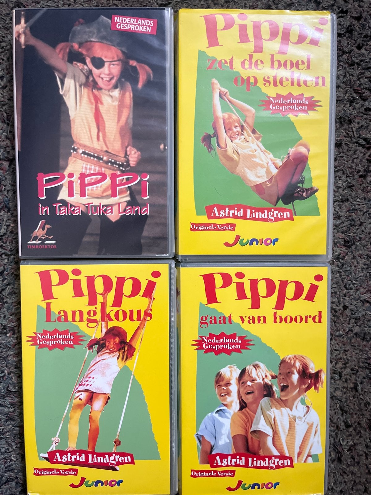 Pippi Langkous VHS Collectie - 4 Banden, Gebruikt, Verzamelbox, Alle leeftijden, Familie