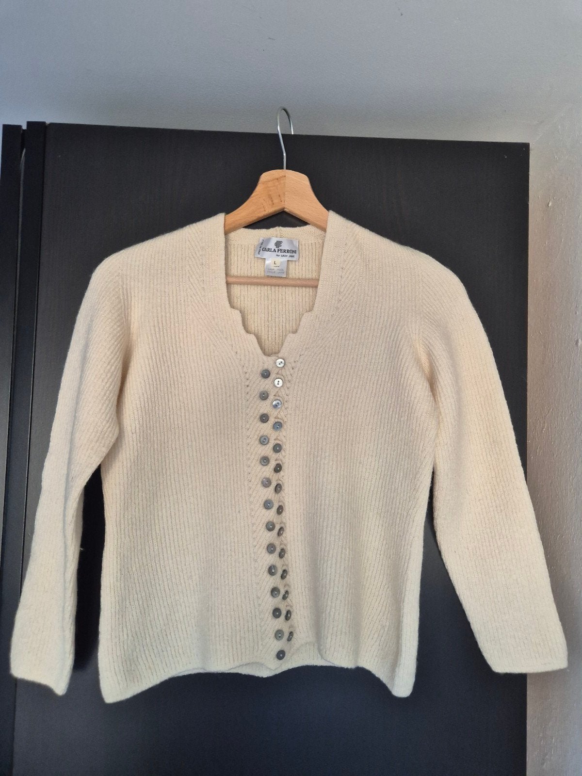 Carla Ferroni wollen trui, Beige, Maat 42/44 (L), Ophalen of Verzenden, Zo goed als nieuw