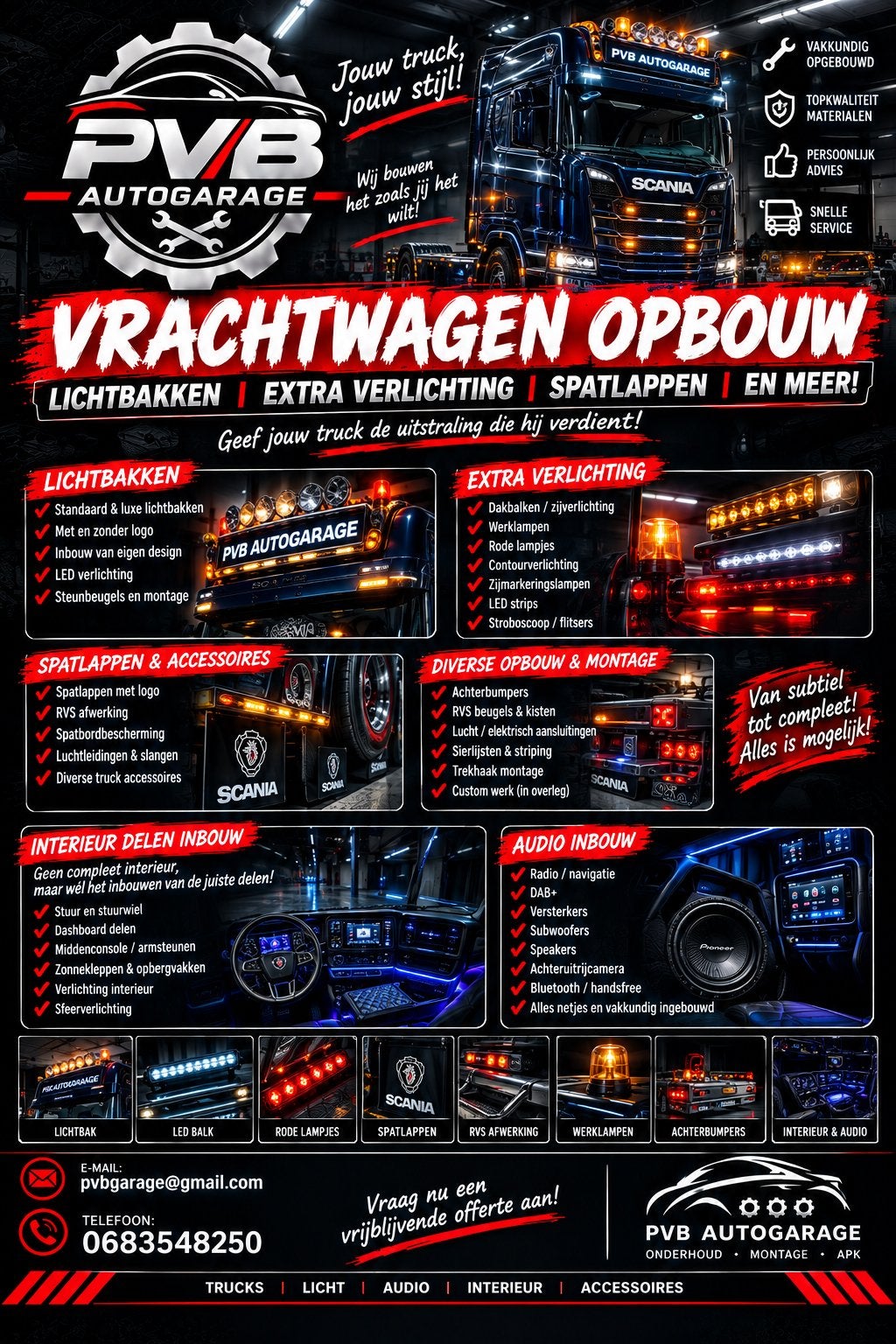 Aangeboden truck opbouwer, Ophalen of Verzenden, DAF, Verlichting