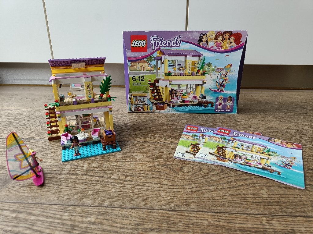 Mooie Lego Friends 41037 Stephanie's Strandhuis doos boek, Compleet, Lego, Friends, Ophalen of Verzenden