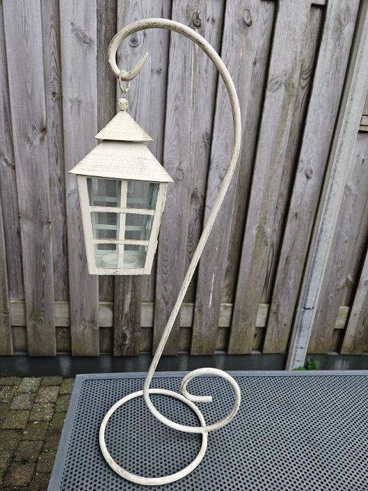 Waxinelichtje houder en metalen standaard, Huis en Inrichting, Ophalen, 50 tot 75 cm, Beige, Zo goed als nieuw
