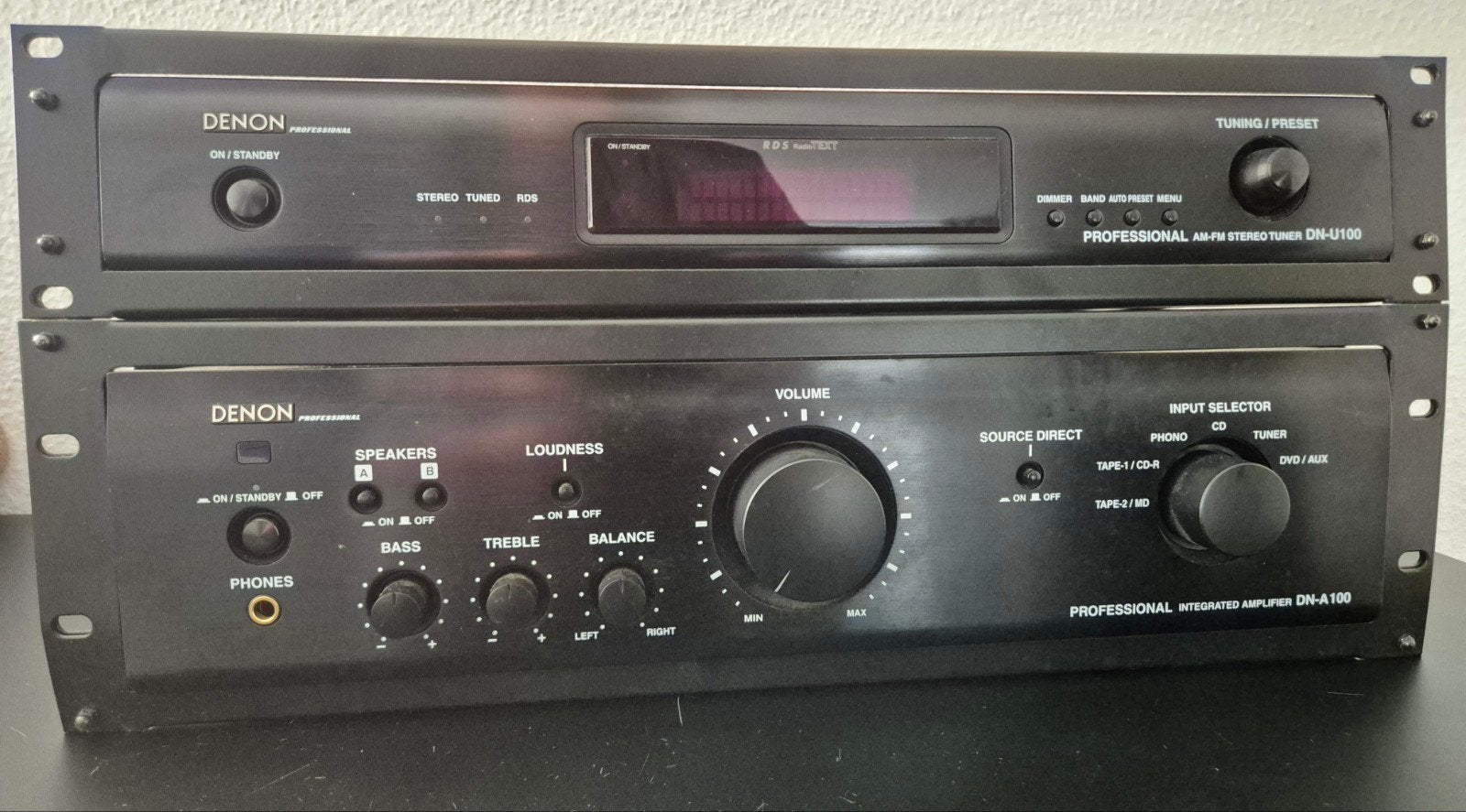 denon a100 versterker en u100 tuner beide 19" (a200, a300), Ophalen of Verzenden