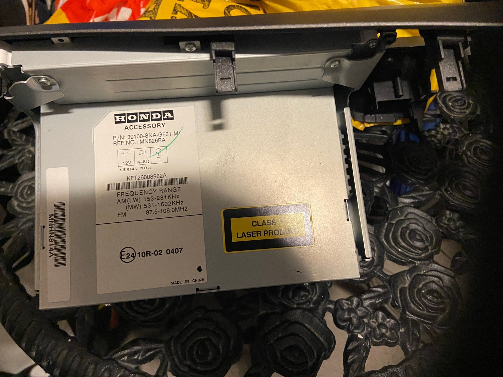 Honda Civic Radio CD-speler (2006-2011 model), Ophalen, Gebruikt