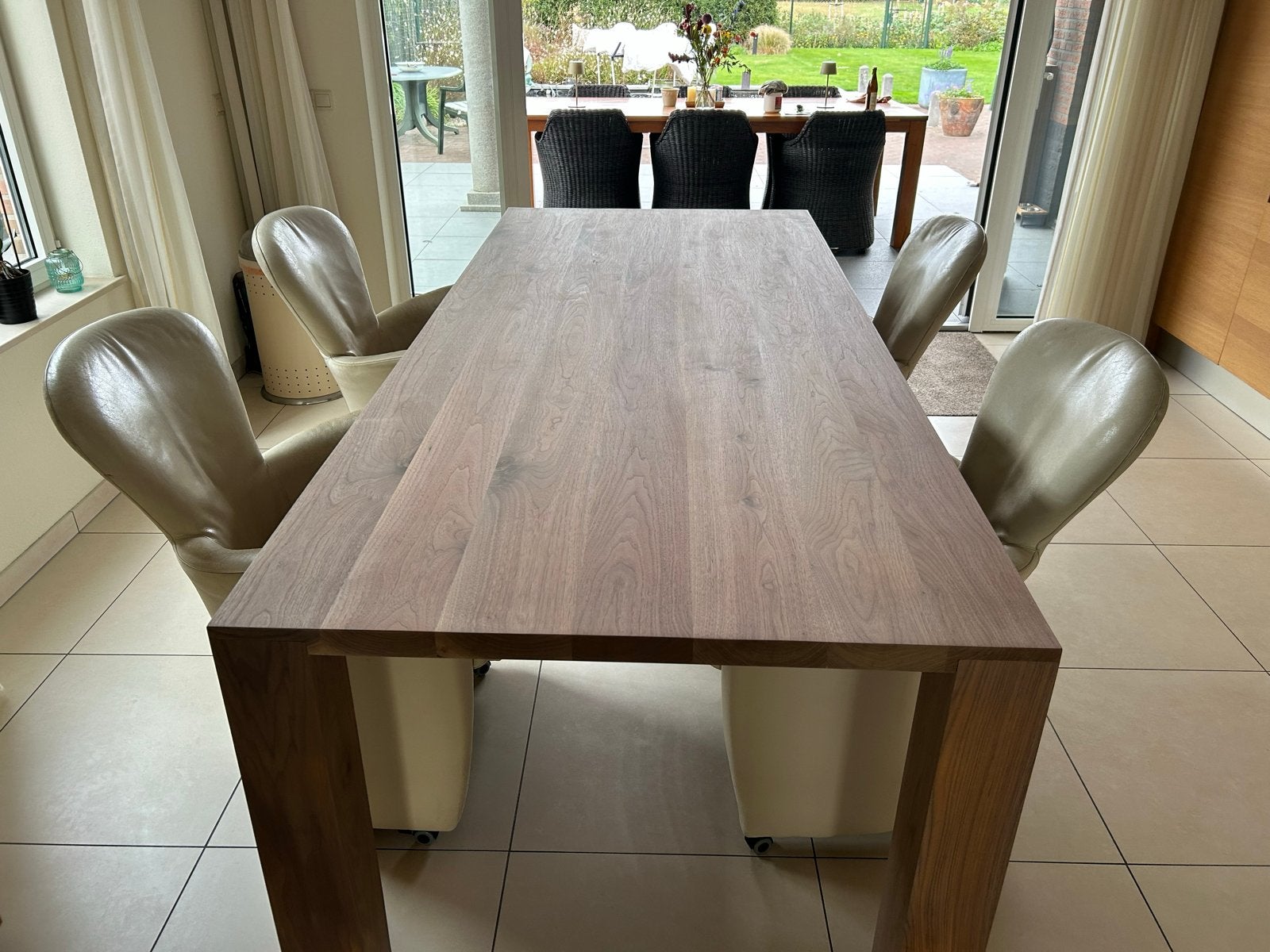 LEOLUX Amphora fauteuils met wieltjes - 4 stuks, Ophalen, Gebruikt, Wit, Leer