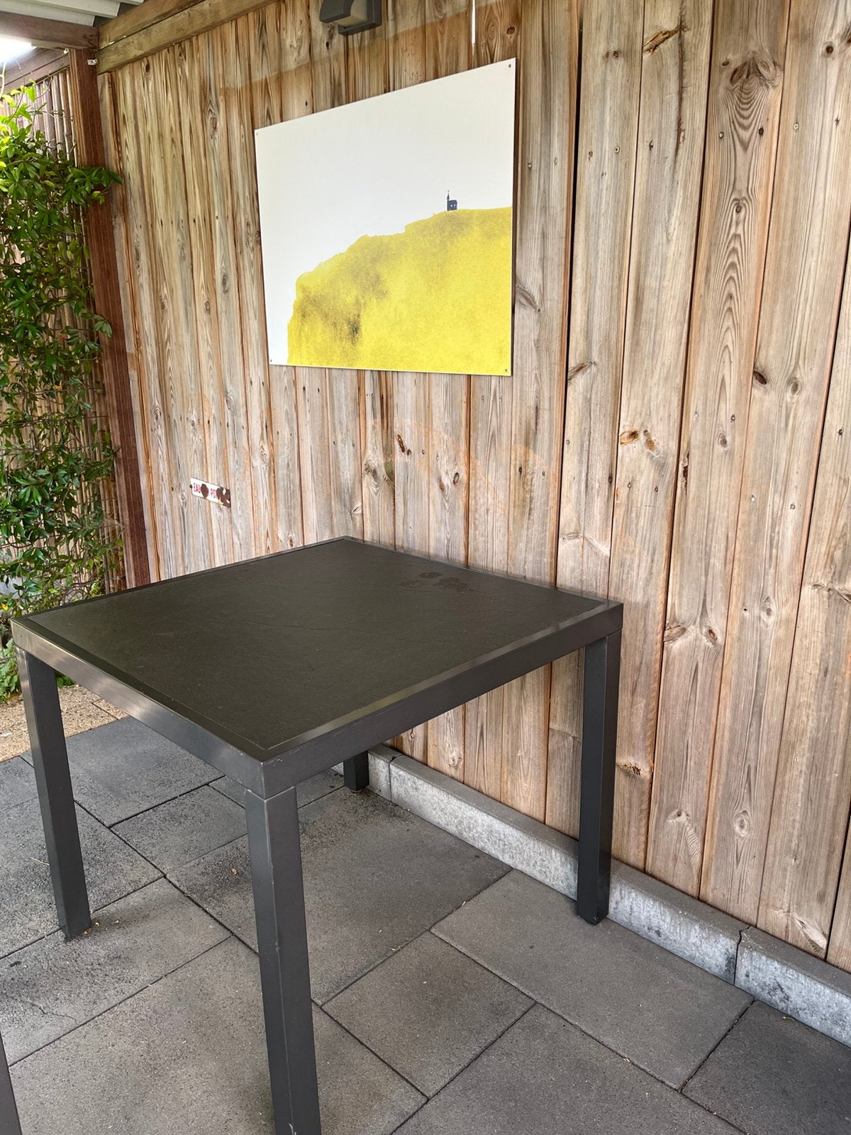 tuintafel, natuurstenen blad, zgan, gratis af te halen, Ophalen, Zo goed als nieuw, Vierkant, Aluminium