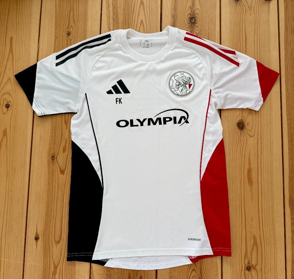 Ajax Adidas Shirt heren - Wit Zwart Rood - Small, Wit, Ophalen of Verzenden, Zo goed als nieuw, Adidas