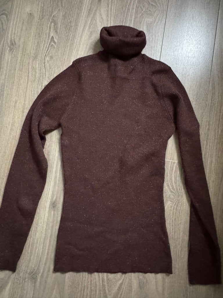 Zara coltrui bruin met glitter - Maat M, Kleding | Dames, Ophalen of Verzenden, Zo goed als nieuw, Maat 38/40 (M), Bruin