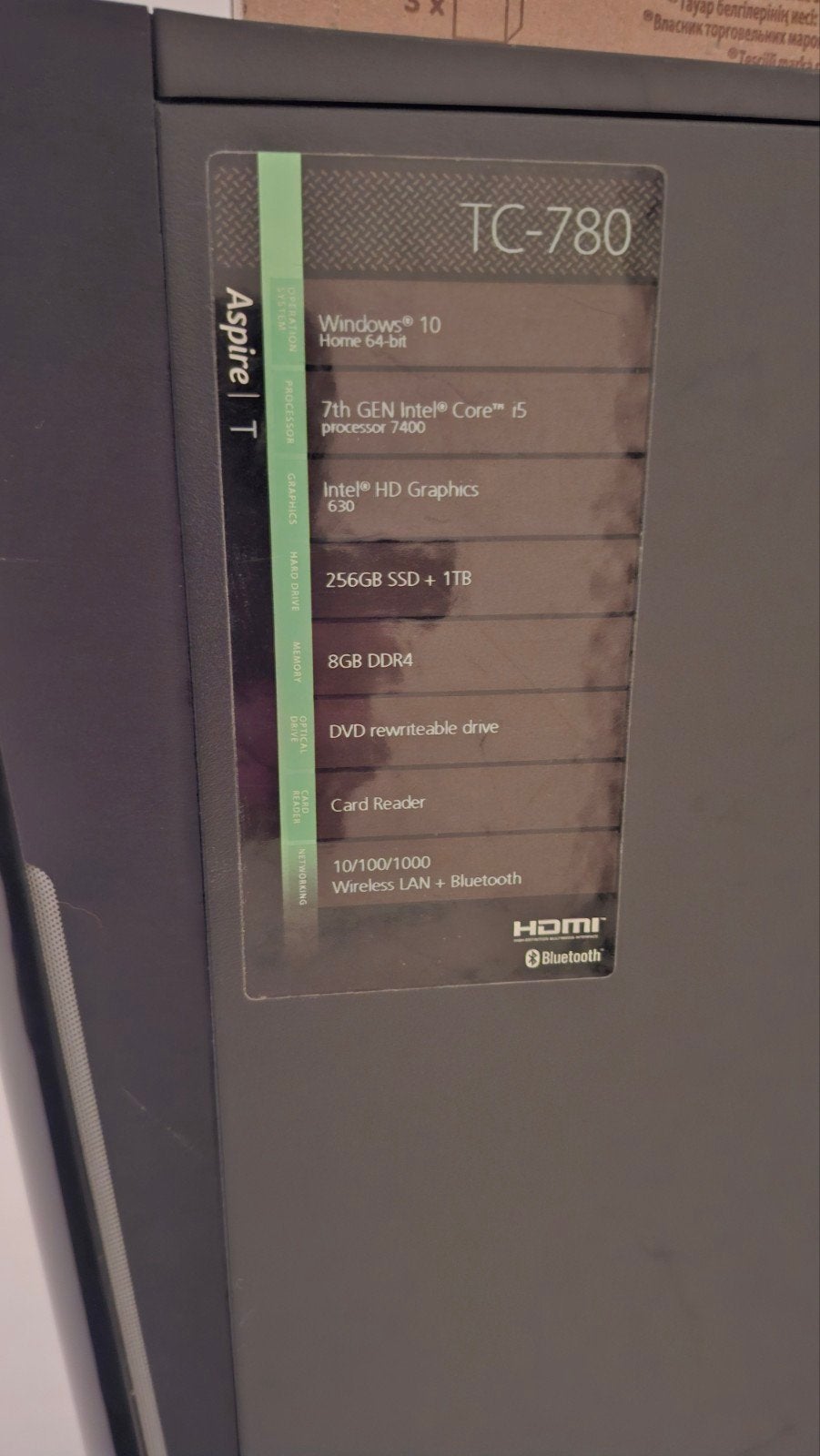 acer aspire tc 780 desktop, Ophalen, Gebruikt, 8 GB, HDD