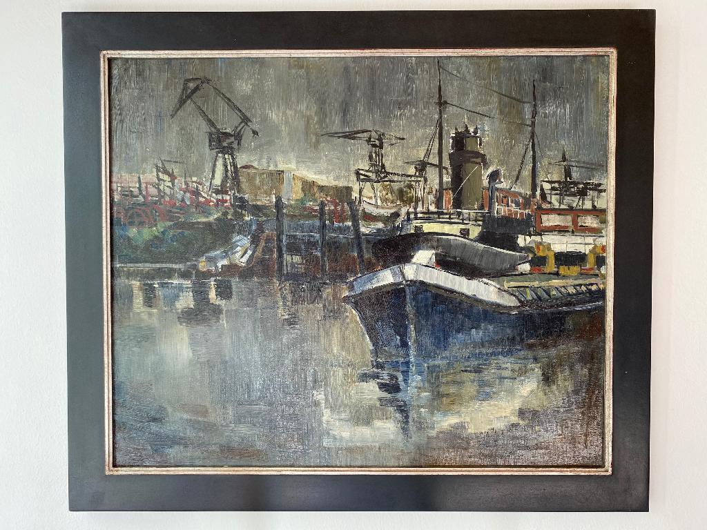 Schilderij Haven Rotterdam door Remi Poppe, Ophalen