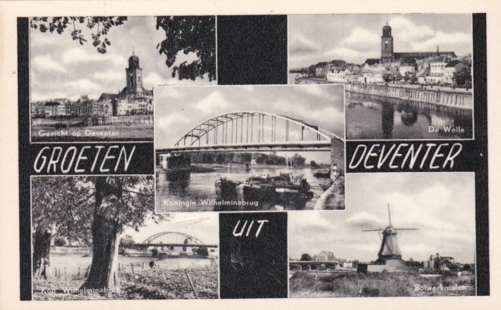 GA1213 Groeten uit Deventer Batmen Wilp Eefde Voorst, Verzenden, 1940 tot 1960, Ongelopen, Overijssel