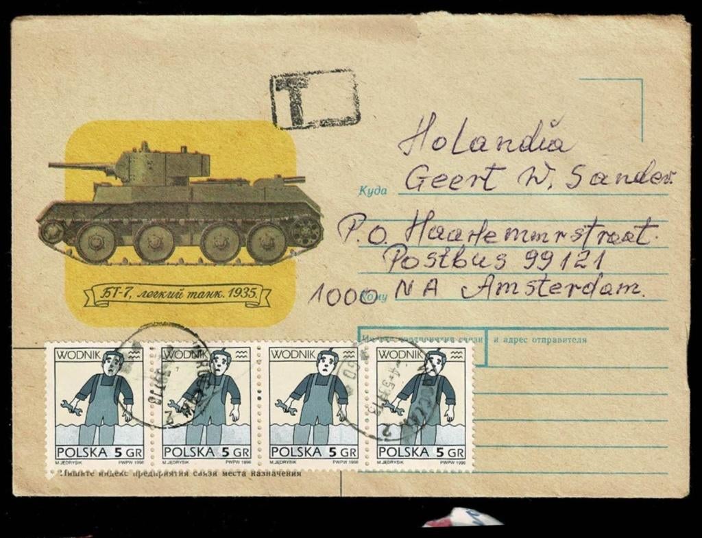 Polen : geïllustreerde envelop met Portstempel, Ophalen of Verzenden, Envelop