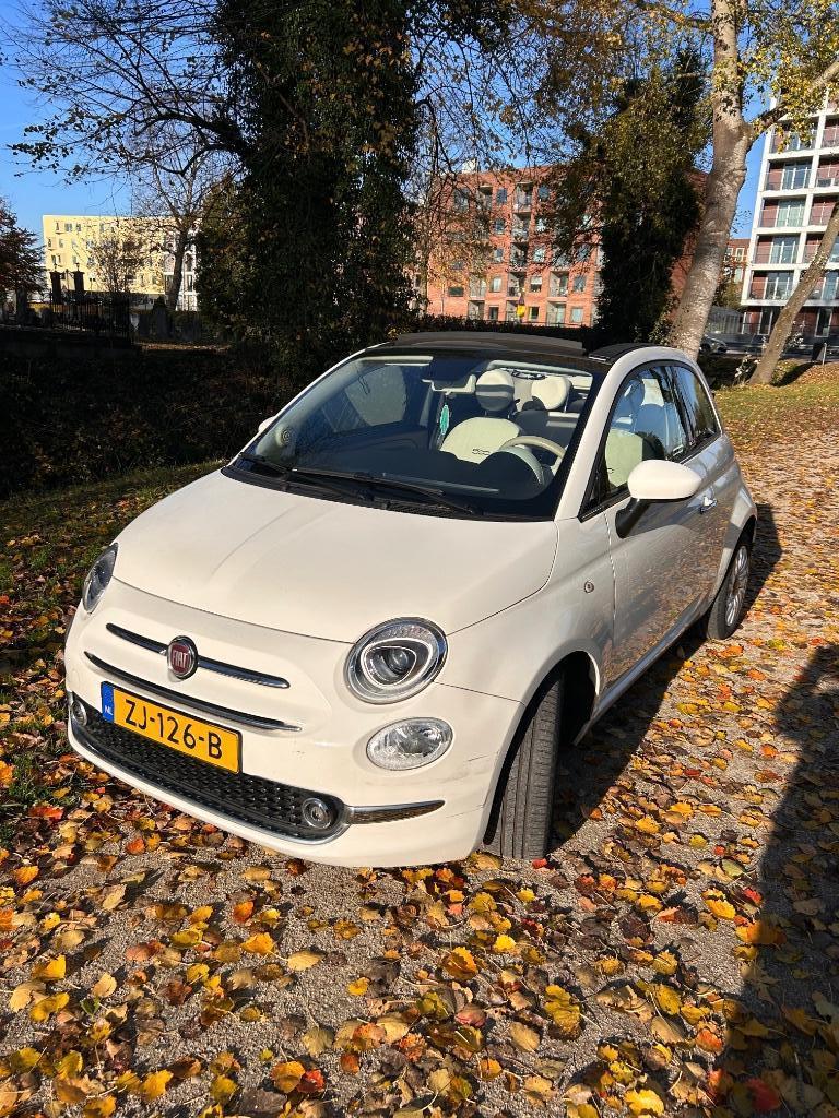 Fiat 500 Twinair Turbo Eco 85pk 2019 Wit Cabrio, Auto's, Fiat, Achterwielaandrijving, Leder en Stof, Wit, Origineel Nederlands