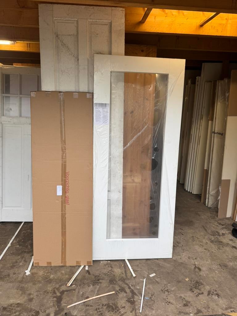 2x binnendeur 88x211.5 cm met matglas ensuite nr 233, Ophalen, 80 tot 100 cm, Binnendeur, Nieuw