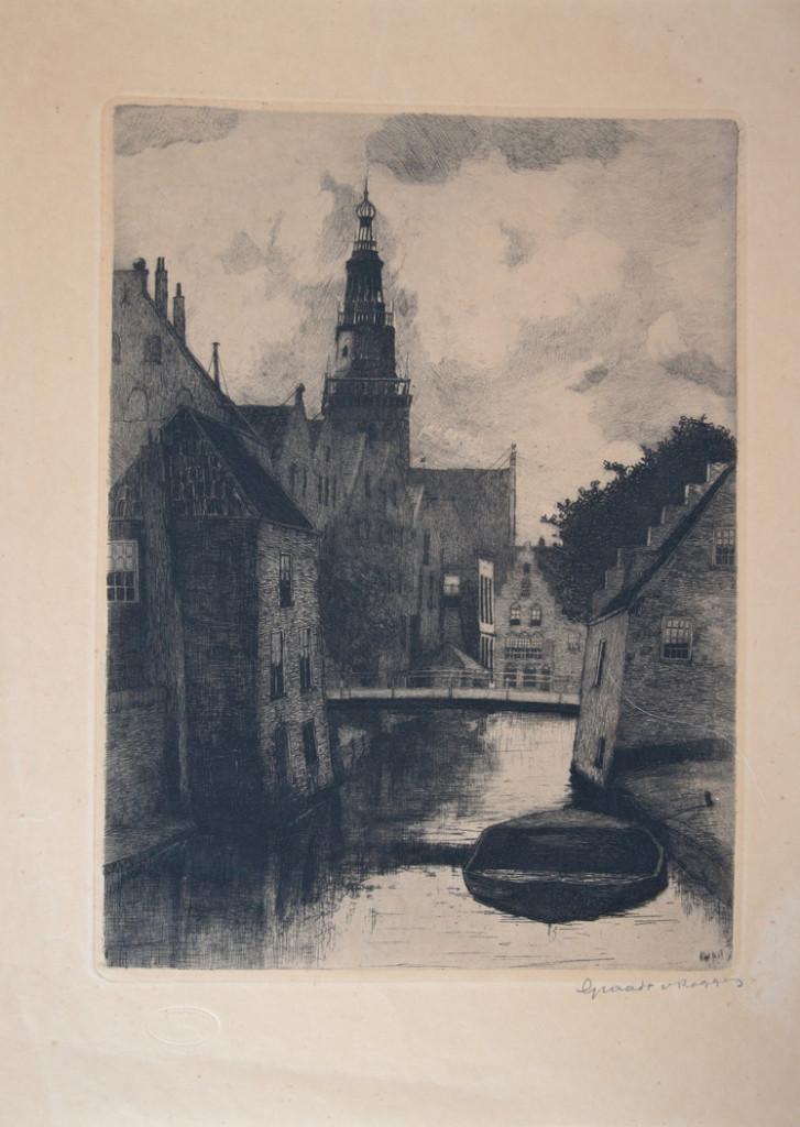 gravure Brugge, Belgie, Graad van Rogge, Antiek en Kunst, Ophalen of Verzenden
