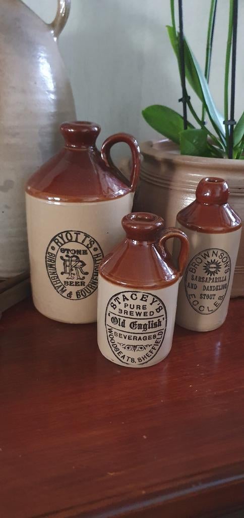 Set(3)ironstone flessen Pearsons of chesterfield met tekst, Antiek en Kunst, Ophalen of Verzenden